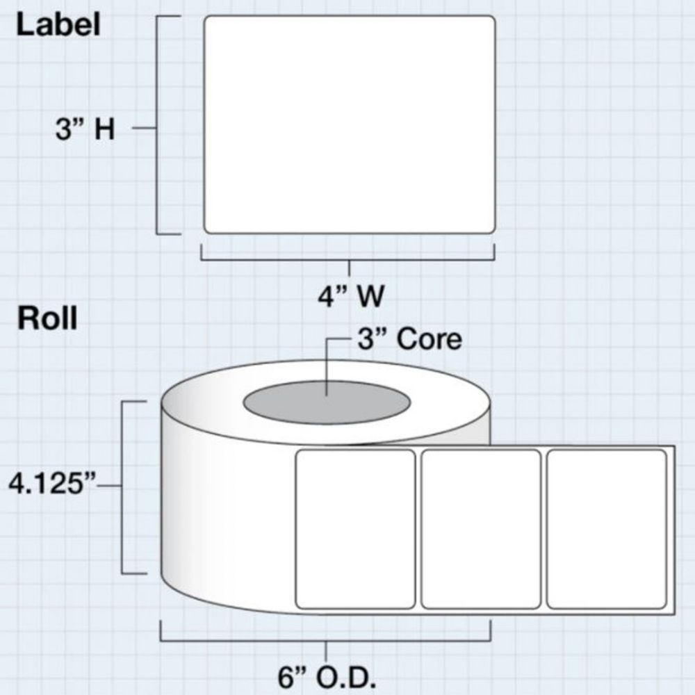 4 in x 3 in (102 x 76mm) Die Cut JetColor Matte Paper for IColor 200 / 250 (825 labels per roll) #2